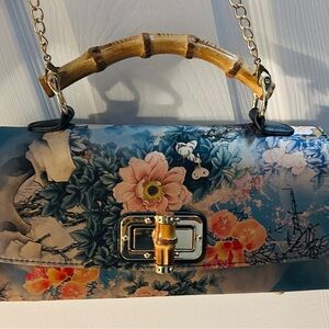 Beautiful Bamboo Handle Bag with Chain
